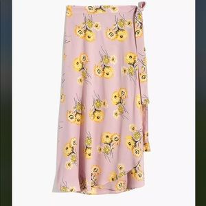 Madewell Wrap Midi Skirt in Dutch Dandelions